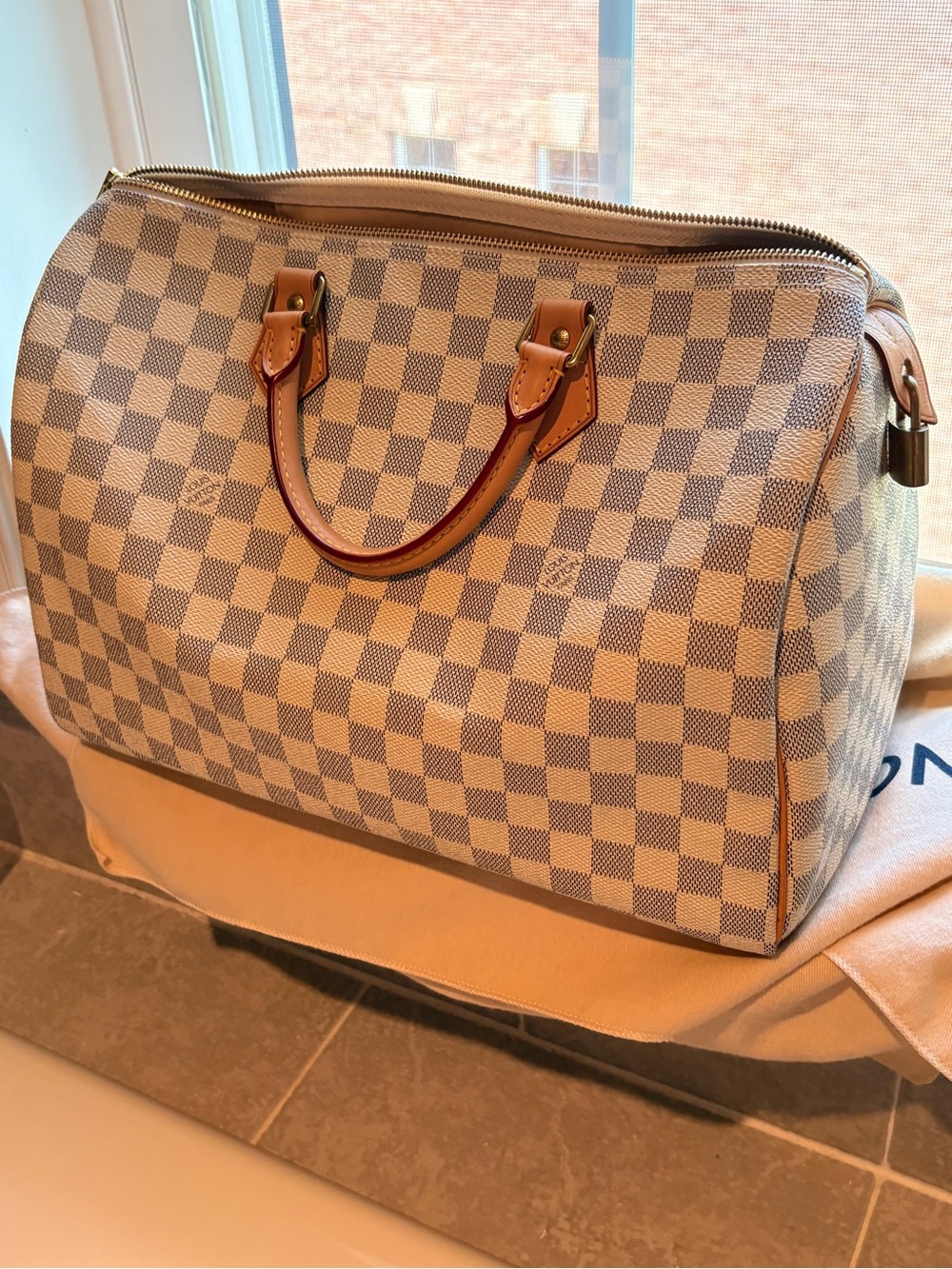 Louis Vuitton Speedy 35 Damier Azur with lock, 2 keys and dustbag